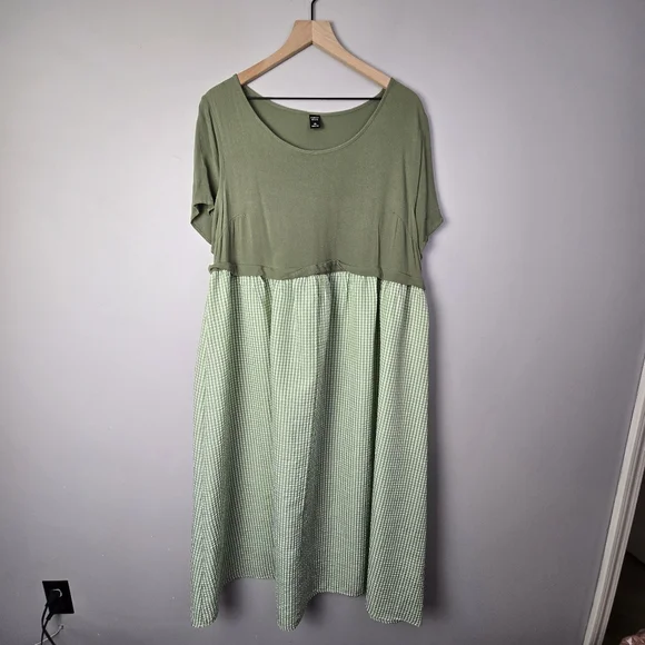 Emery Rose Green Plaid Dress Plus Size 1XL - Picture 3 of 8